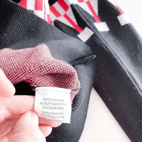 NWT Paul Jones Mens Geometric V-Neck Button Front Cardigan Sweater Black Small - Picture 5 of 8